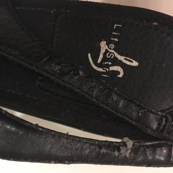 🚫SOLD!!!🚫 LifeStride Black Wedge Slip-On Knot Sandals - Picture 7 of 8